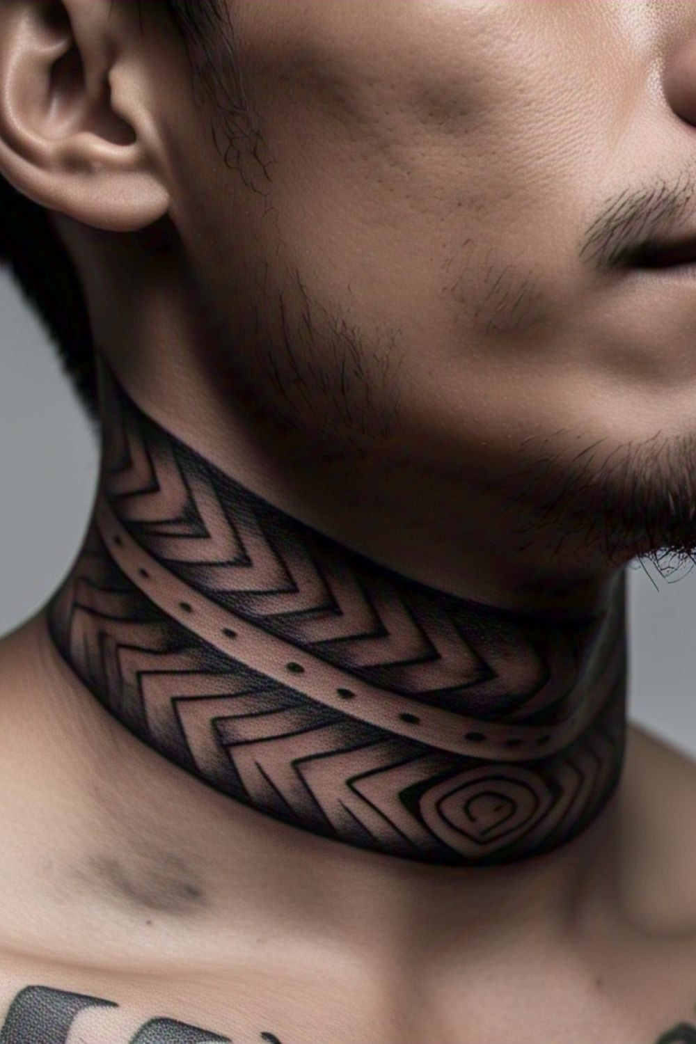 Traditional Throat Tattoo