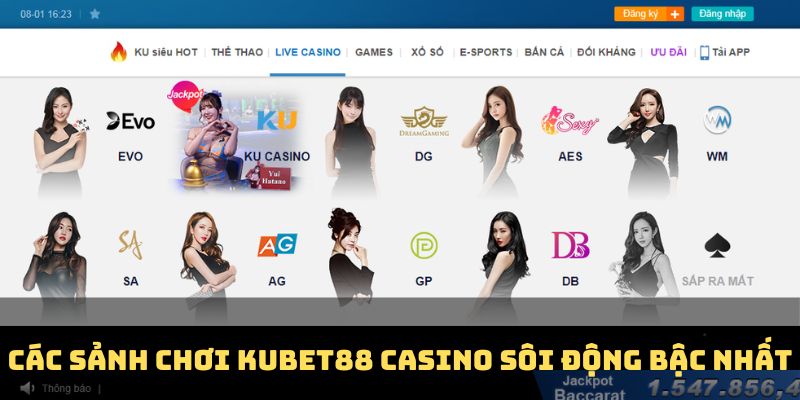 Sảnh chơi Kubet88 casino vận hành chuyên nghiệp