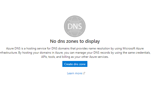 Create dns zone