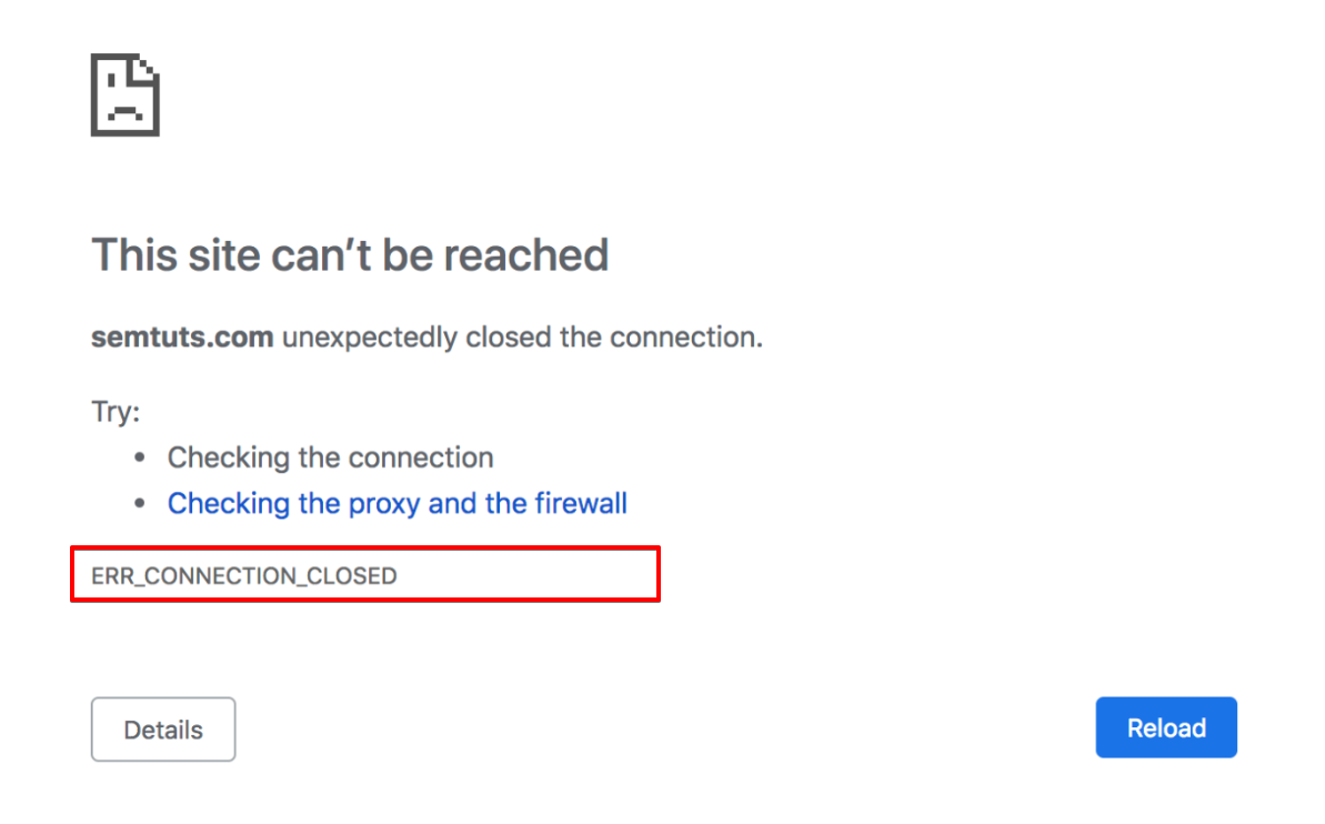 how to fix err_connection_closed error in chrome?