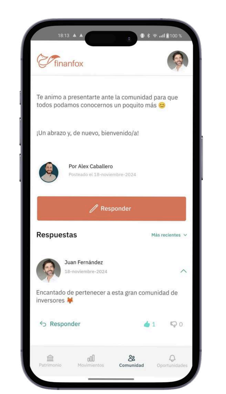 Comunidad Interactiva - App finanfox