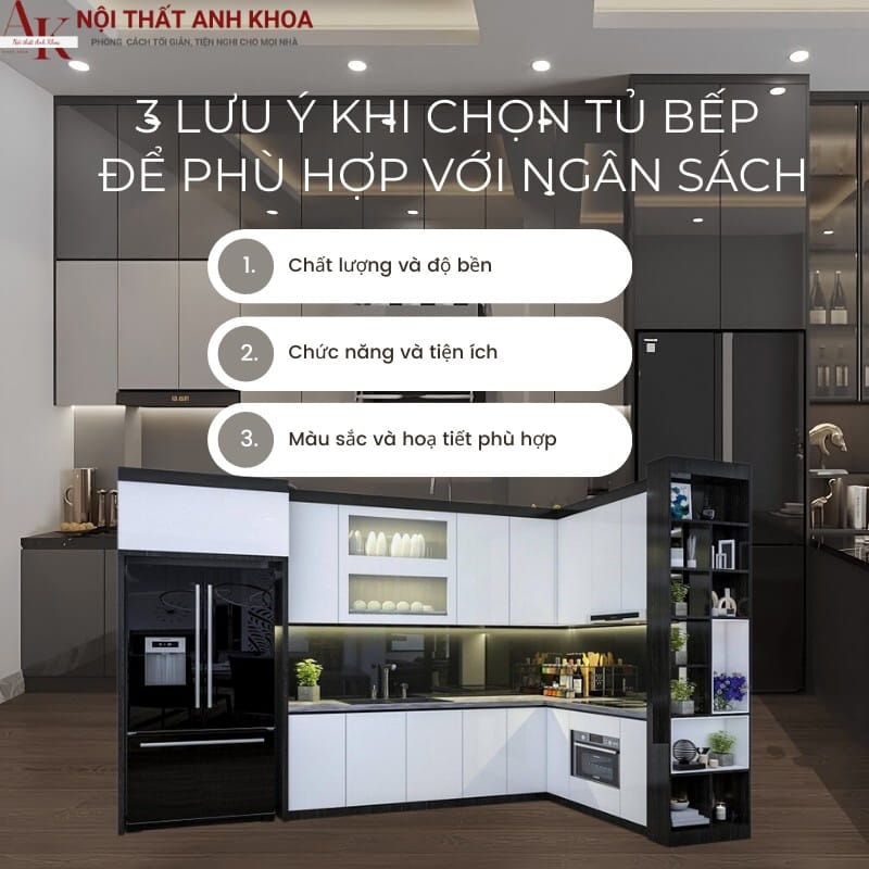 tủ bếp gỗ công nghiệp acrylic