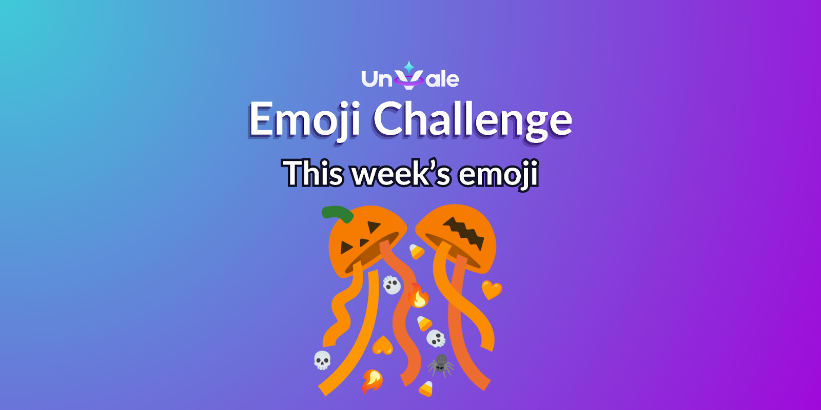 Emoji challenge is an opened jack-o-lantern confetti ball with halloween emojis