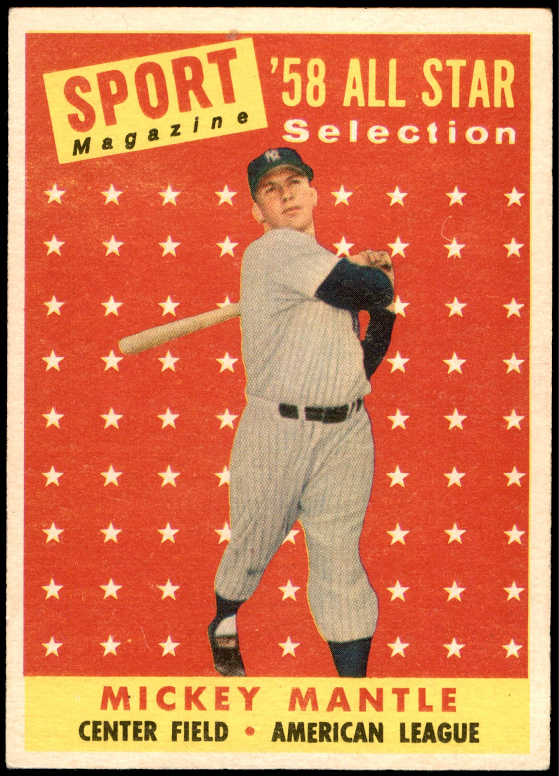 1958 mickey mantle all star baseball card