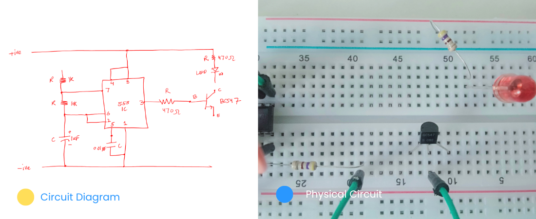 Resistor connection to LED