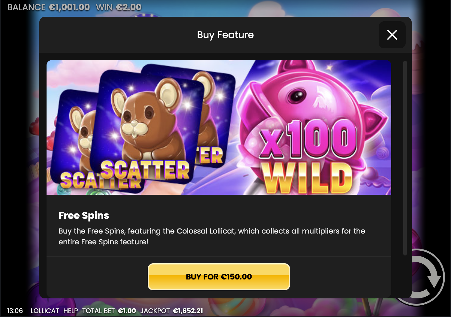 Lollicat bonus buy slot UK gameplay