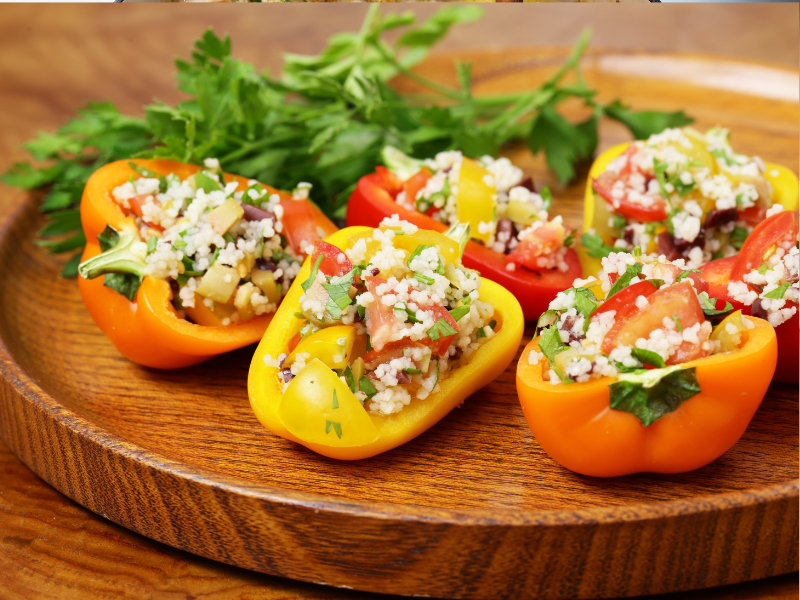 cottage cheese stuffed bell pepper