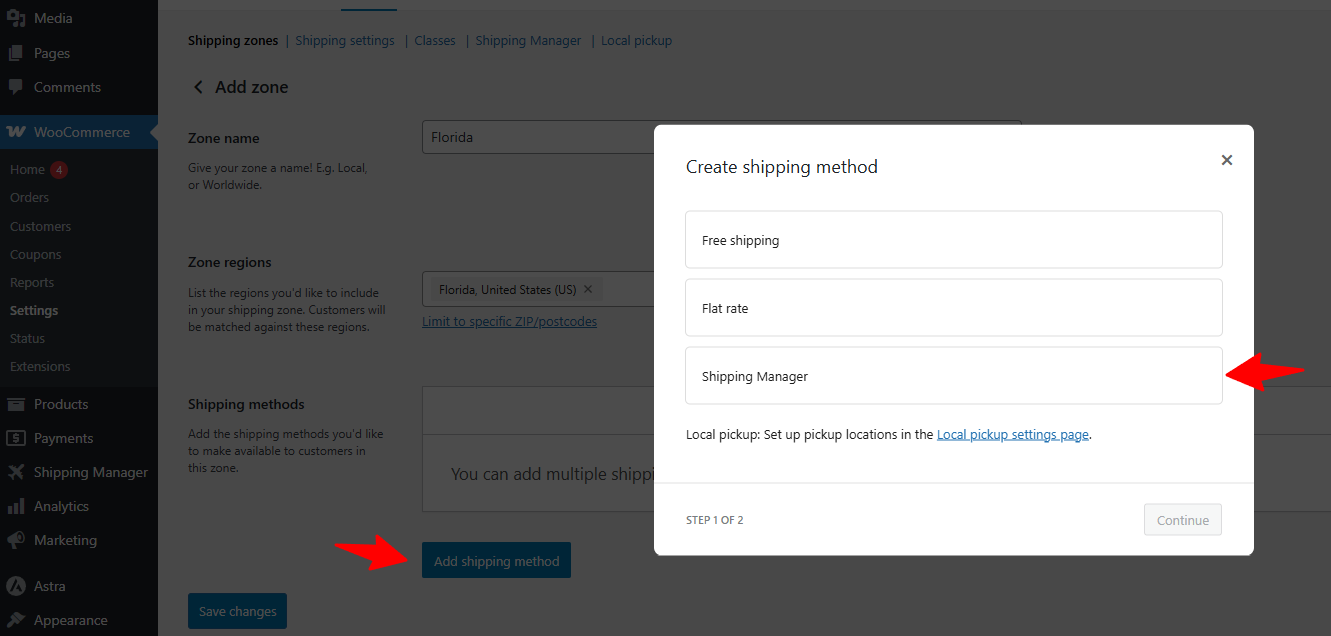 Adding shipping method 