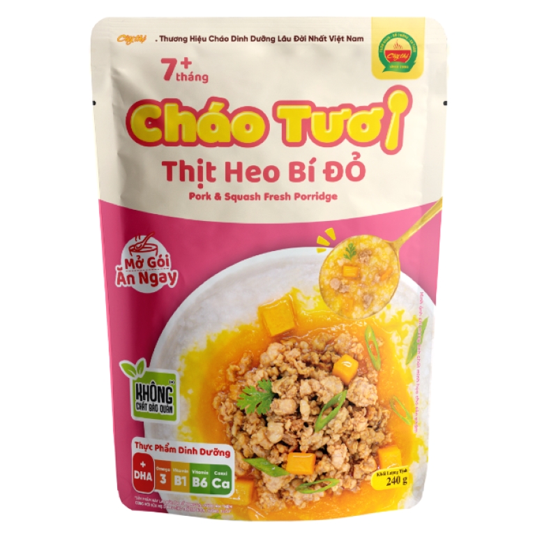 Cháo Tươi Thịt Heo Bí Đỏ