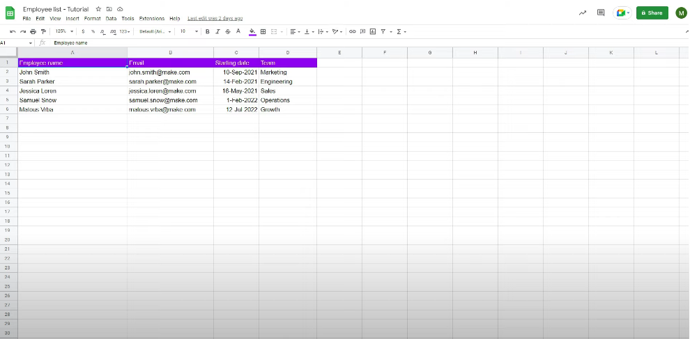 Preparing the Spreadsheet-axiabits