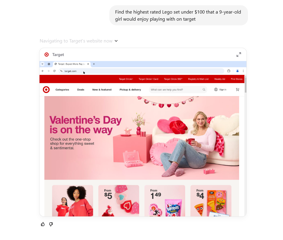 OpenAI Operator navigating to Target.com