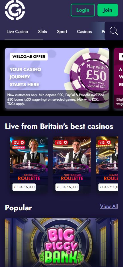 Grosvenor Casino app 