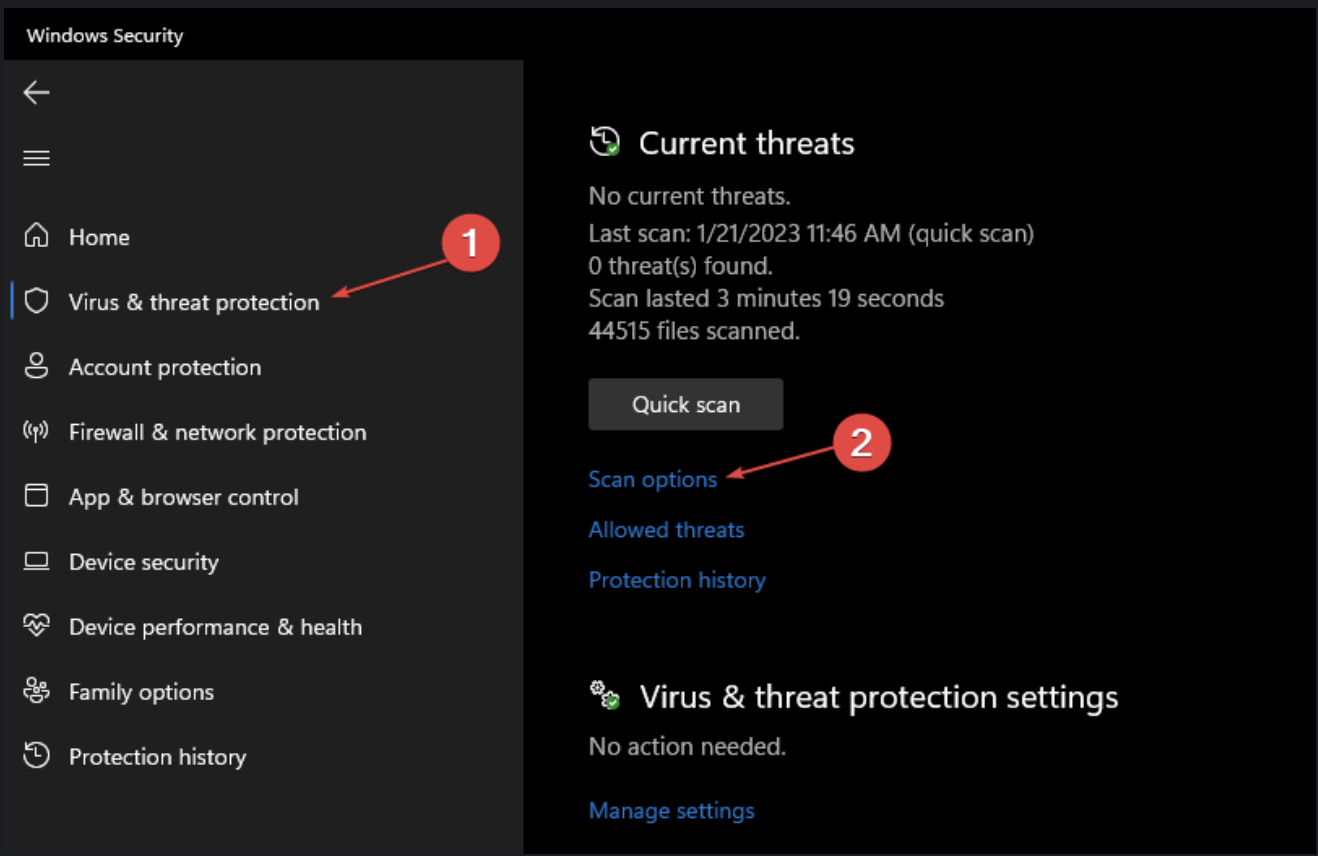 Virus & Threat Protection
