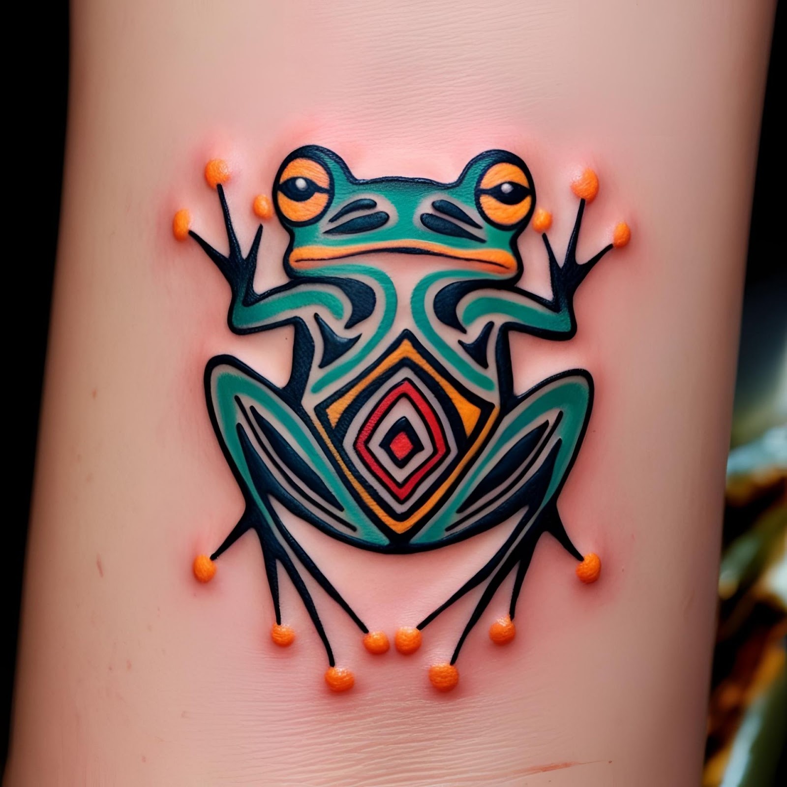 Tribal Frog Tattoo