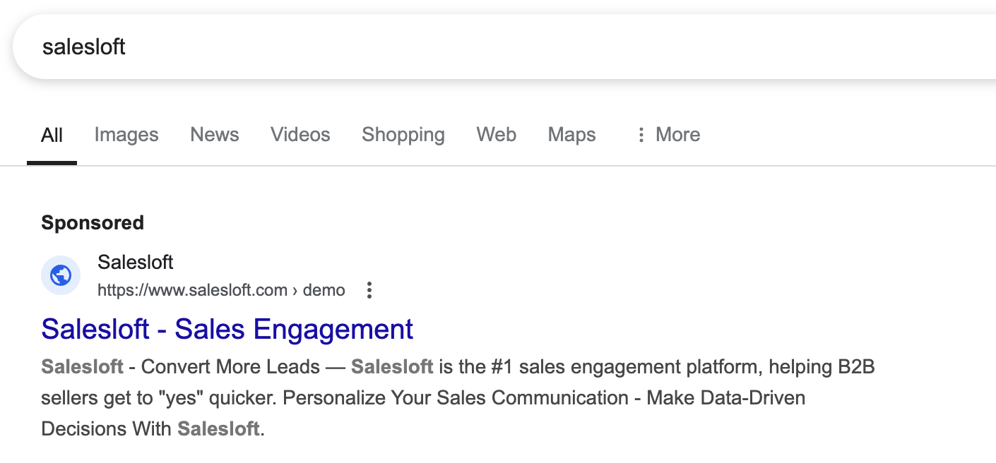 Salesloft PPC Ad