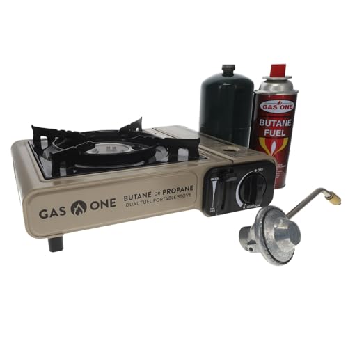 Gas One GS-3400P Propane or Butane Stove Dual Fuel Stove Portable Camping Stove - Patent Pending - with Carrying Case Great for Emergency Preparedness Kit