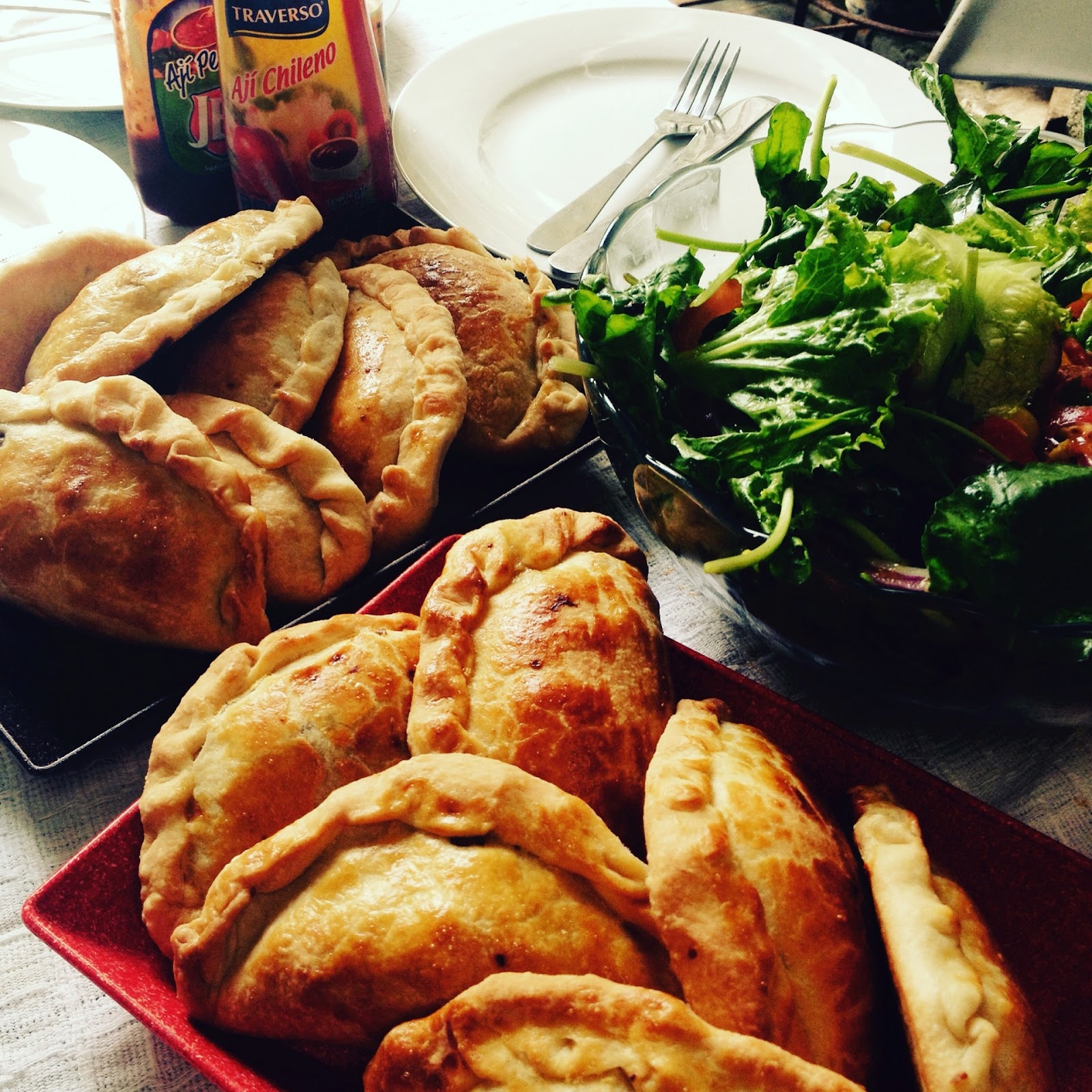 Chilean food served on a table.