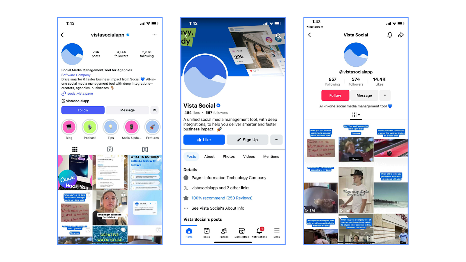 seo and social media: vista social
