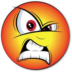 A vector illustration of an angry emoji.