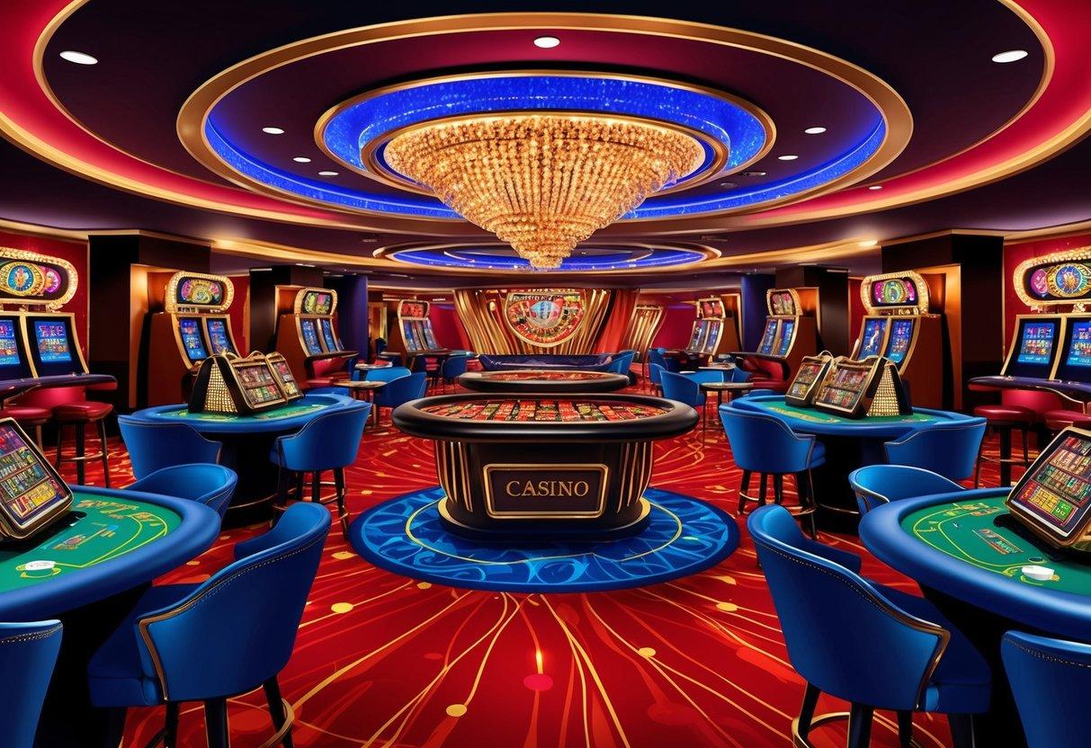 En livlig casinomiljö med låga avgifter och hög RTP