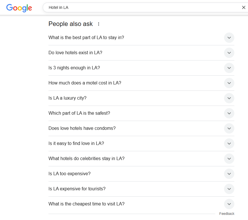 Google SERPs People Also Ask section