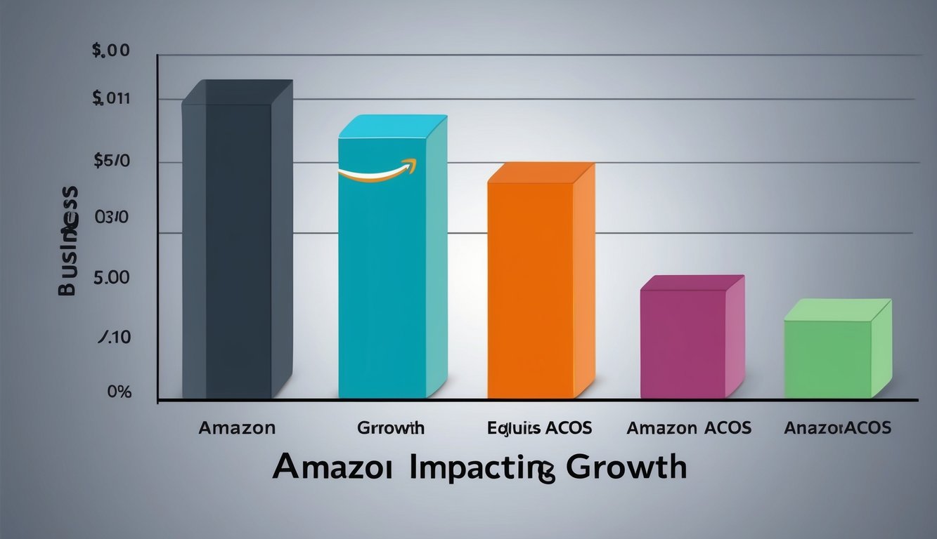 A bar graph showing Amazon ACOS impacting business growth