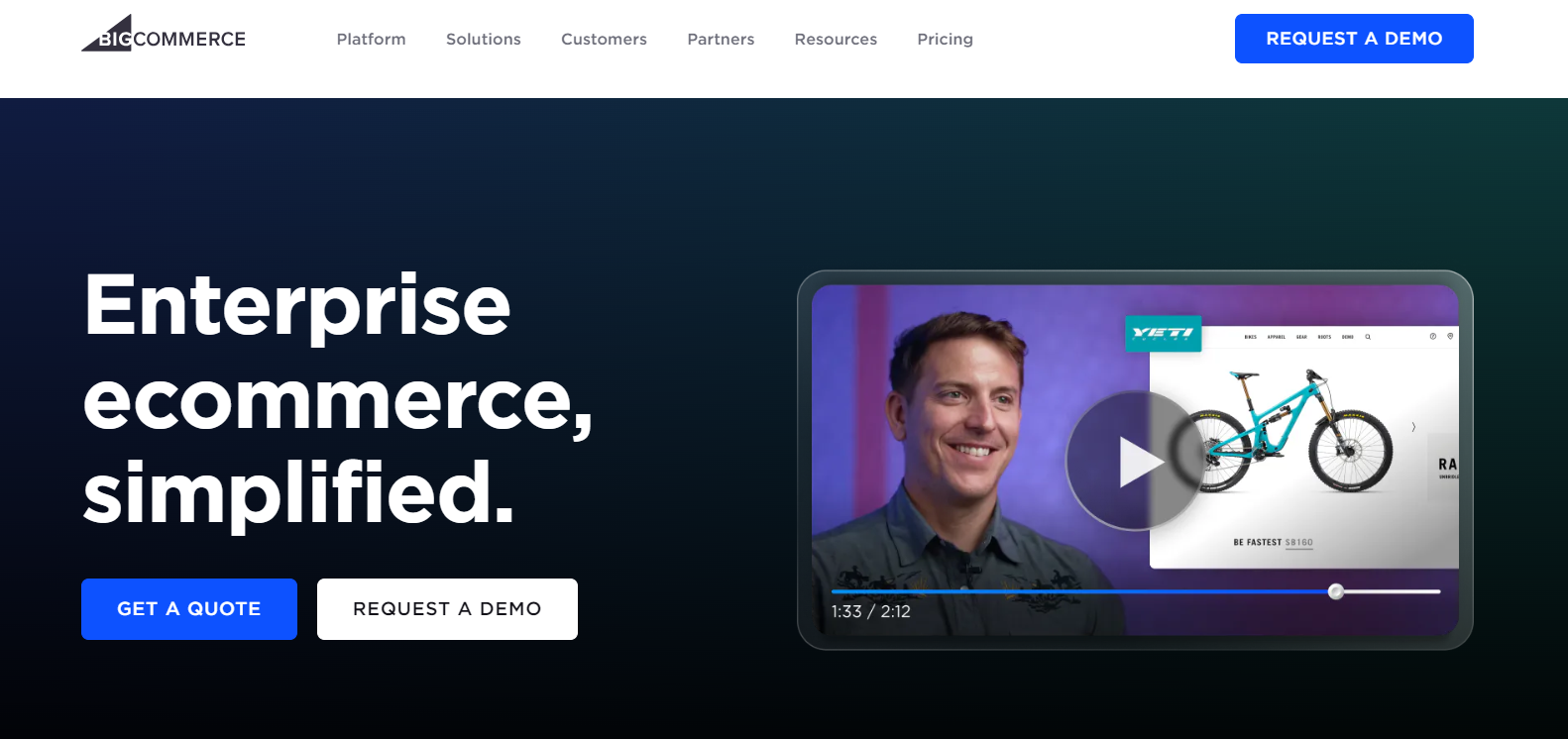 bigcommerce b2b landing page