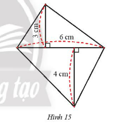 CHƯƠNG 3. HÌNH HỌC TRỰC QUAN CÁC HÌNH KHỐI TRONG THỰC TIỄNBÀI 4: DIỆN TÍCH XUNG QUANH VÀ THỂ TÍCH CỦA HÌNH LĂNG TRỤ ĐỨNG TAM GIÁC, HÌNH LĂNG TRỤ ĐỨNG TỨ GIÁC1. DIỆN TÍCH XUNG QUANH CỦA HÌNH LĂNG TRỤ ĐỨNG Bài 1: Hãy quan sát lăng trụ đứng tam giác (Hình 1) và thực hiện các yêu cầu sau:a) Tính tổng diện tích ba mặt bên của hình lăng trụ đứng.b) Gọi Cđáy là chu vi đáy và h là chiều cao của hình lăng trụ, tính Cđáy .h.c)  So sánh kết quả của câu a và câu b. Đáp án chuẩn: a) 31,5 (cm2)b) 31,5 (cm3)c) Giống nhauThực hành 1: Tính diện tích xung quanh của lăng trụ đứng có đáy là hình thang được cho trong hình 2. Đáp án chuẩn: 120 (cm2)2. THỂ TÍCH CỦA HÌNH LĂNG TRỤ ĐỨNGBài 2: Cho hình hộp chữ nhật với kích thước như Hình 3a. Hình hộp này được cắt đi một nửa để có hình lăng trụ đứng như ở Hình 3b.a) Tính thể tích của hình hộp chữ nhật.b) Dự đoán thể tích của hình lăng trụ đứng tam giác dựa vào thể tích hình hộp chữ nhật ở câu a.c) Gọi Sđáy là diện tích mặt đáy và h là chiều cao của hình lăng trụ tam giác. Hãy tính Sđáy . hd) So sánh Sđáy . h và kết quả dự đoán ở câu b. Đáp án chuẩn: a) 72 (cm3)b) Bằng một nửa thể tích hình hộp chữ nhật ở câu a.c) 36 (cm3)d) Như nhau.Thực hành 2: Tính diện tích xung quanh của một cột bê tông hình lăng trụ đứng có chiều cao 2 m và đáy là tam giác đều có cạnh 0,5 m (Hình 4). Đáp án chuẩn: 3 (m2)Thực hành 3: Tính thể tích hình lăng trụ đứng tứ giác có đáy là hình thang với kích thước cho trong Hình 5Đáp án chuẩn:312 (cm3)3. DIỆN TÍCH XUNG QUANH VÀ THỂ TÍCH CỦA MỘT SỐ HÌNH KHỐI TRONG THỰC TIỄNThực hành 4: Để làm cầu bắc qua một con kênh, người ta đúc một khối bê tông hình lăng trụ đứng tam giác có kích thước như Hình 8. Hãy tính thể tích khối bê tông.Đáp án chuẩn:1848 (m3)Vận dụng: Bạn Nam đã làm một chiếc hộp hình lăng trụ đứng với kích thước như Hình 9. Bạn ấy định sơn các mặt của chiếc hộp, trừ mặt bên dưới. Hãy tính diện tích cần sơn.Đáp án chuẩn:184 (cm2)BÀI TẬP