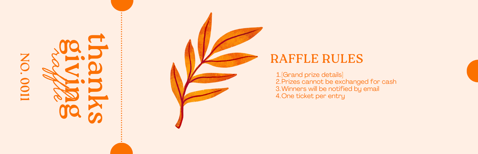 Thanksgiving Raffle Ticket Back