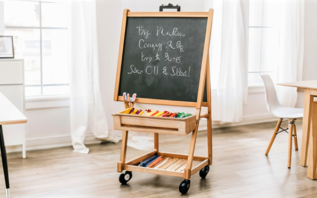 Economy Rolling Reversible Chalkboard with Wood Easel Price USA Sale