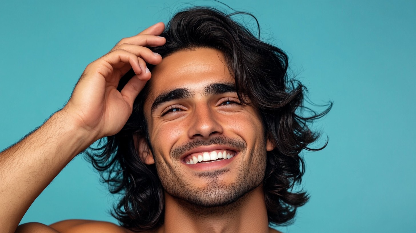 An Indian man with luscious and shiny black hair