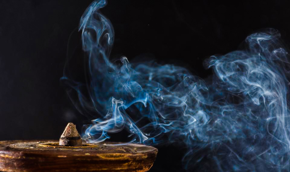 Application of incense in religion by burning