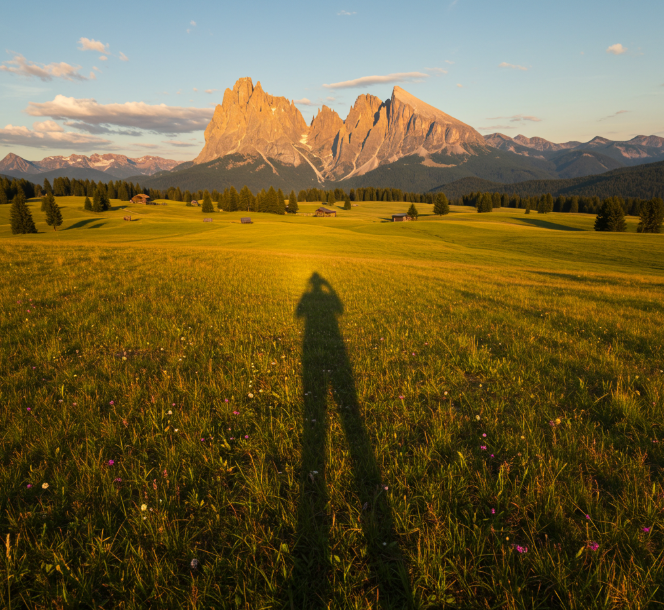 A human shadow due to a direct hit of the sunlight