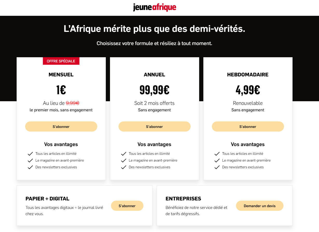 Jeune Afrique doubles conversion rate with a dynamic subscription model