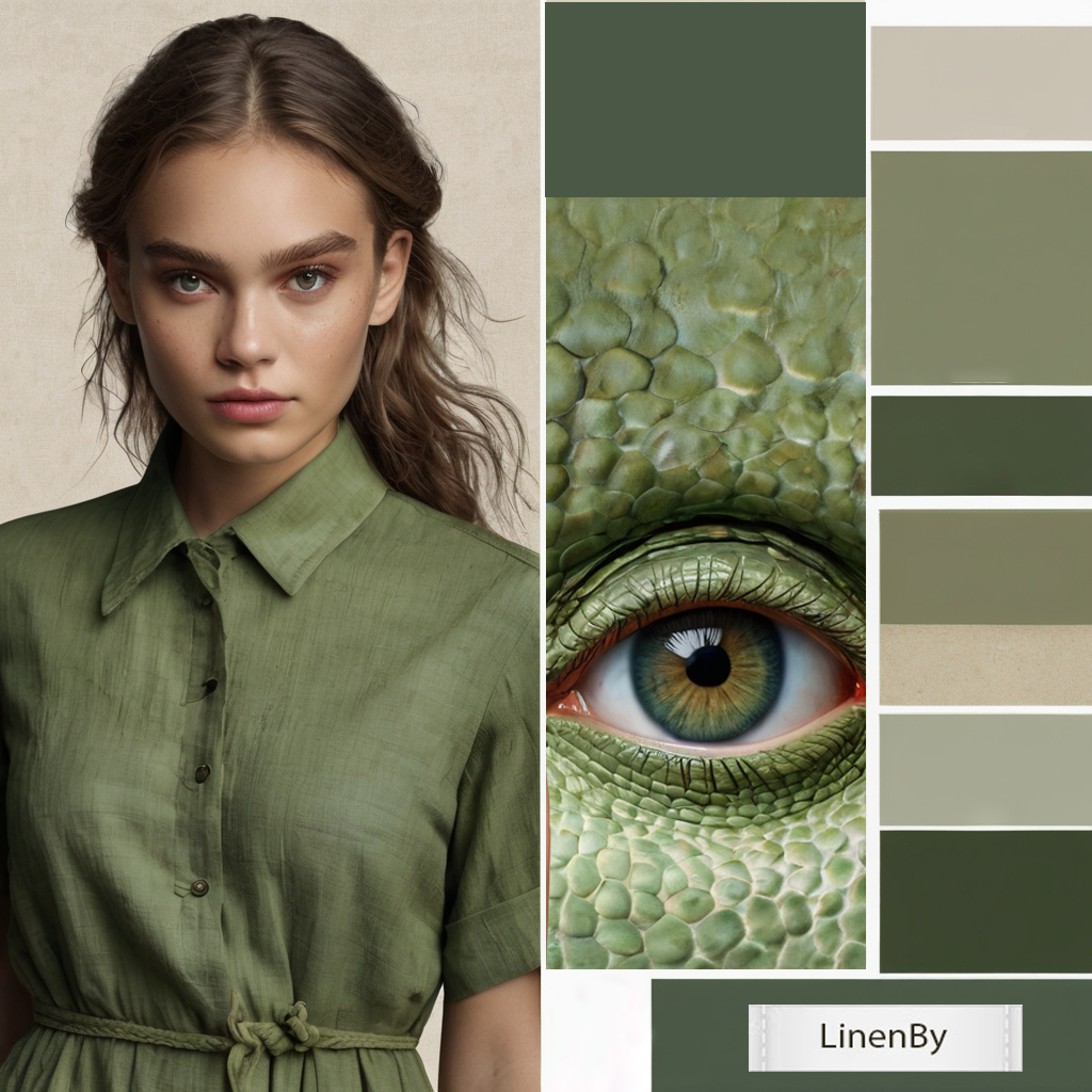 Модні кольори 2025-2026-Iguana - Ігуана PANTONE 18-0525-linenby.by