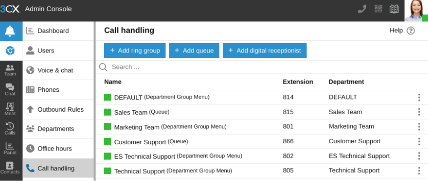 Simple and effective call handling from 3CX Web client