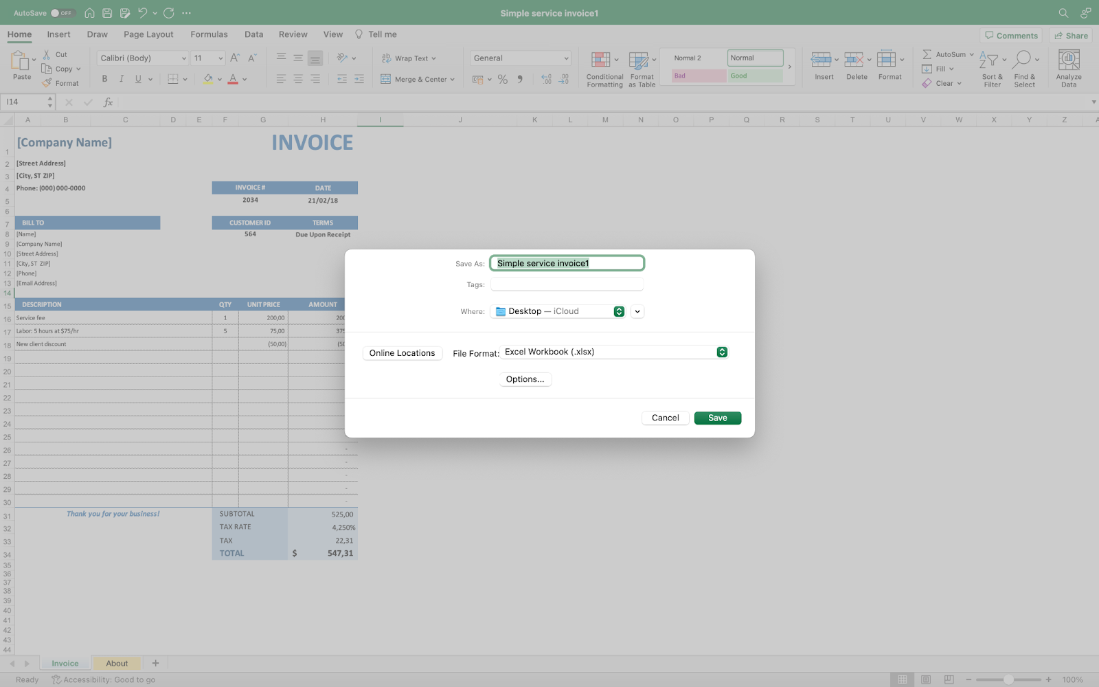 Cara membuat invoice dengan perhitungan pajak di microsoft excel