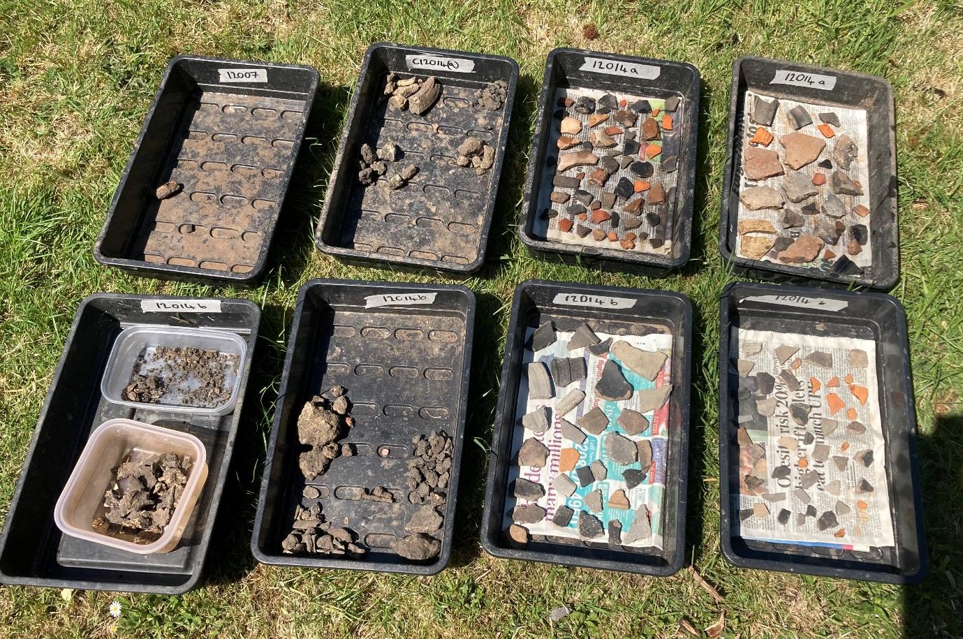 A collection of rocks in trays

AI-generated content may be incorrect.