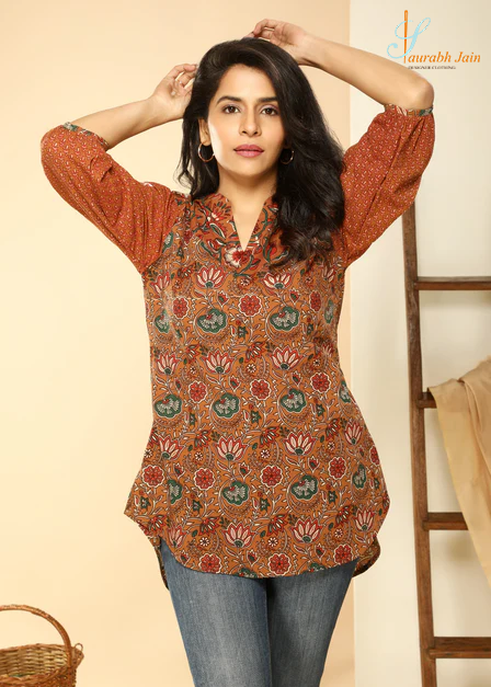 Brown Cotton Top - Saurabh Jain World