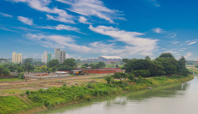 The proposed site of the Sheikh Hasina International Cricket Stadium