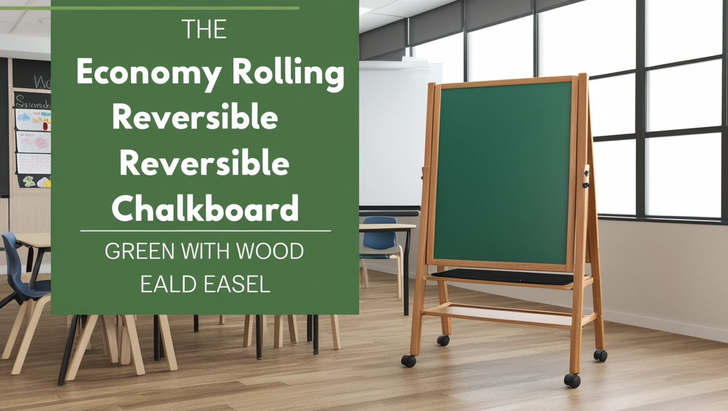 economy rolling reversible chalkboard