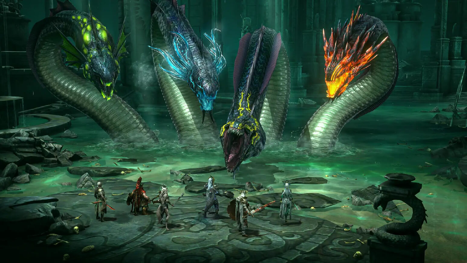 Gameplay screenshot of heroes fighting monsters in RAID: Shadow Legends