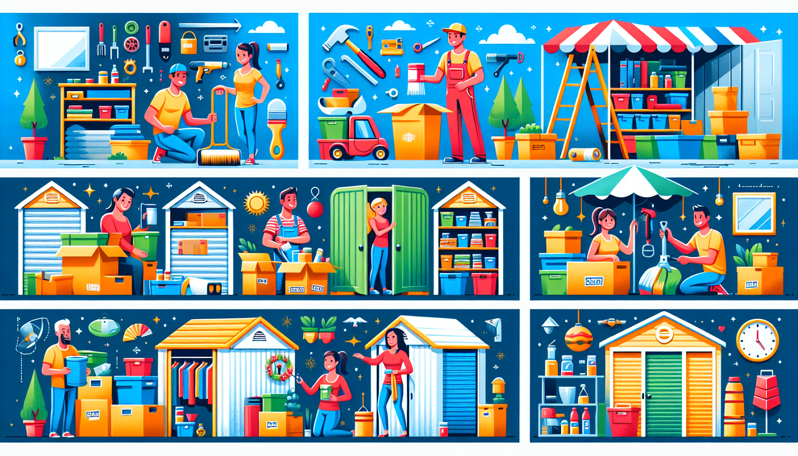 An illustration of different uses for portable storage units.