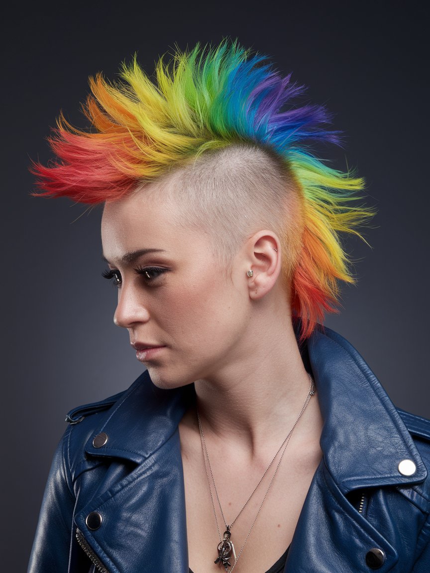 7. Teased Rainbow Mohawk