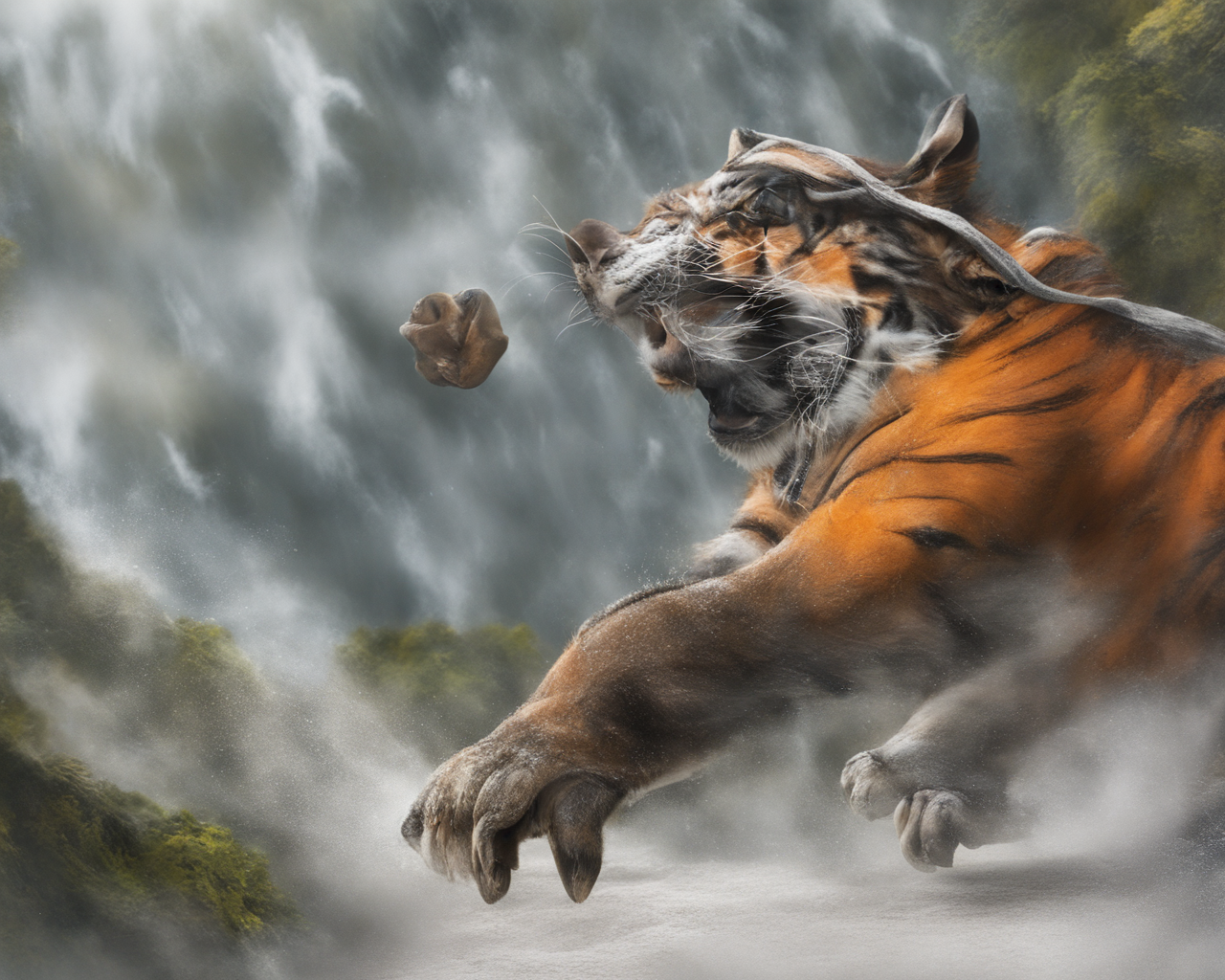 A tiger chasing a rock

AI-generated content may be incorrect.