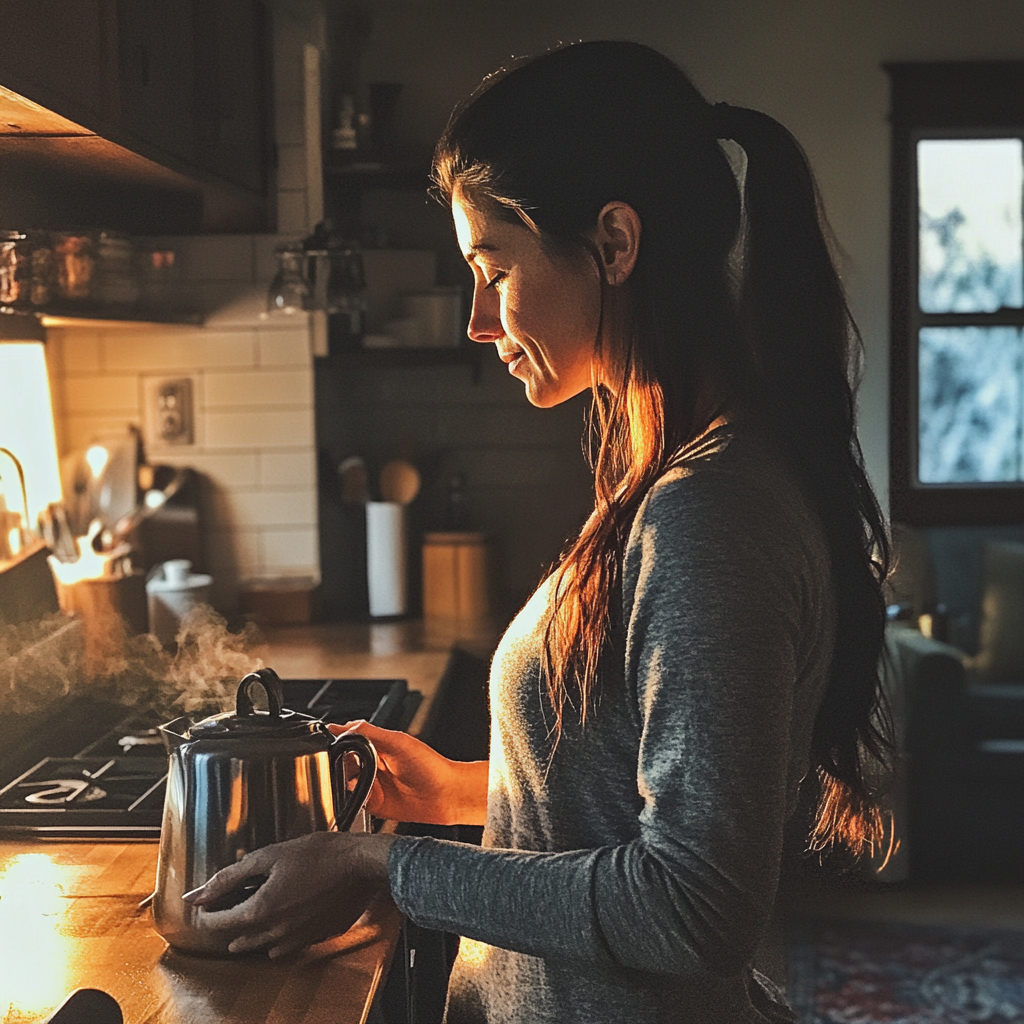 A woman in a kitchen | Source: Midjourney