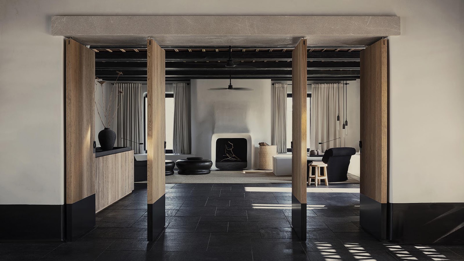 Open space σχεδιασμός lobby και co-working area στο Kalesma Mykonos