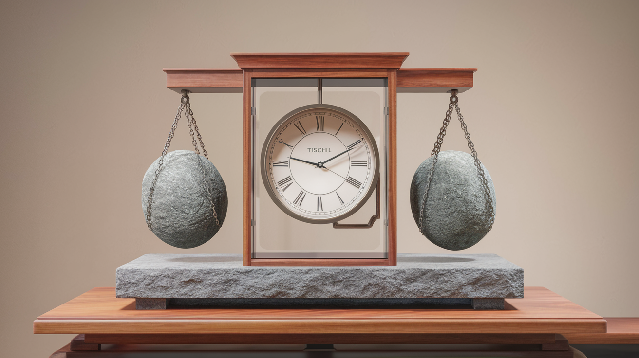 Tischling Stone Weighted Clock