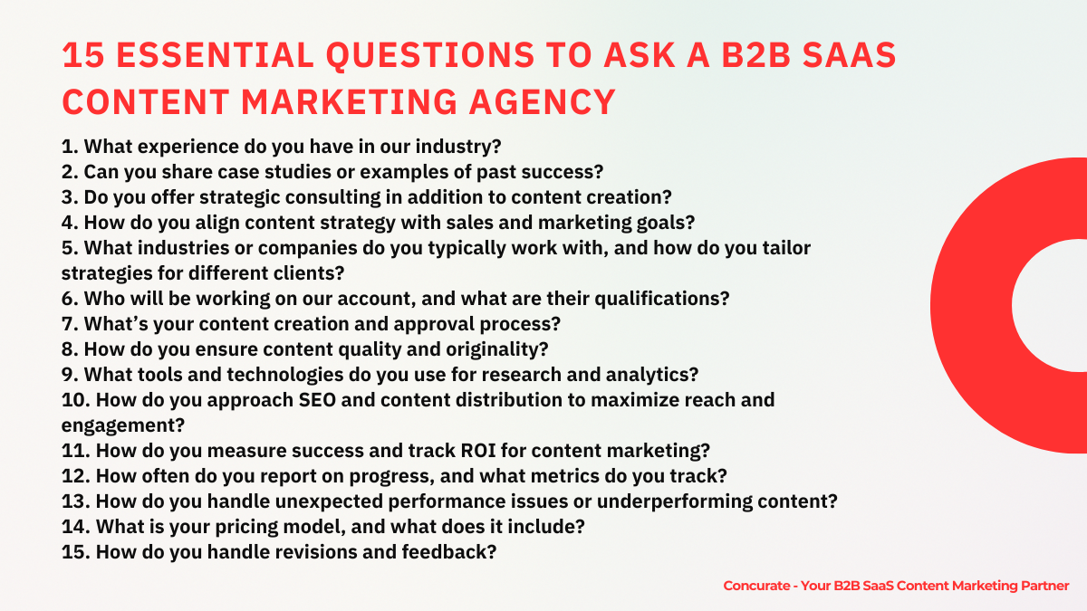 15 essential questions to ask regarding how to choose a content marketing agency