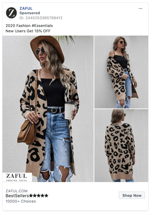 Zaful Shop Now CTA